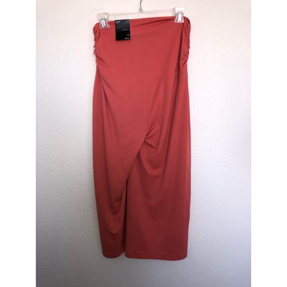 INC High Rise Cinched Peach Cropped Wide Leg Jersey Pant - M - Picture 4 of 8